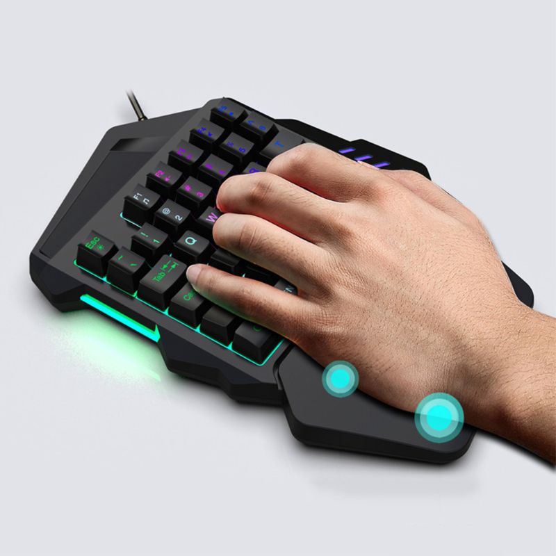 One-Handed Keyboard Portable Color Backlit One Hand Mechanical Gaming Keyboard 667C