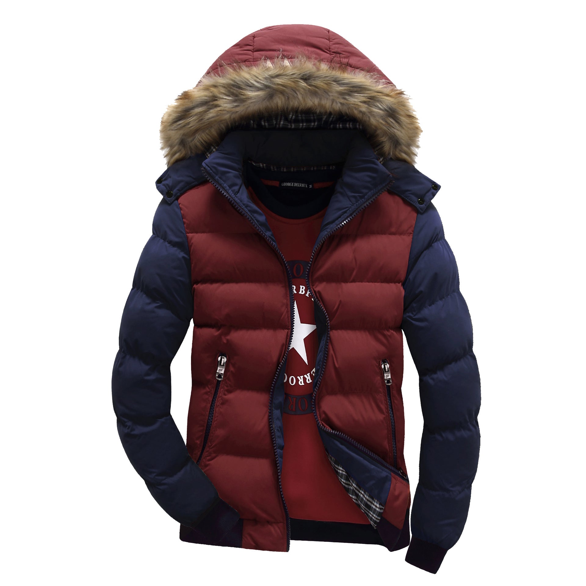 2020 Foreign Trade Mens Winter Clothing New down Cotton Jacket Youth Casual Hooded Hat Wool Short Cotton Coat Mens Coat