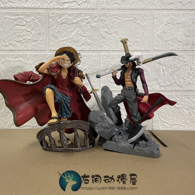 Novelty Games Anime One Piece Figure Toys Top War Luffy Dracule Mihawk Action Figure Desktop Decorations Figurines Christmas Gift Statue Toy