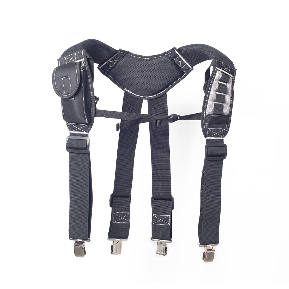 Tooling Suspenders Men 4-Clip Type X Can Hang Work Tool Shoulder Harness Relieve Waist Weight Male Tool Braces Heavy Duty Straps