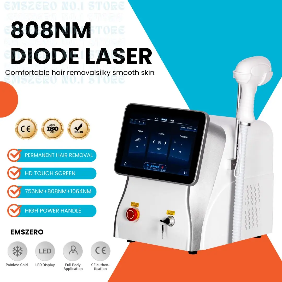 Diode Laser Hair Removal 3 Wavelength Painless Skin Rejuvenation Equipment Max 705 1064 808NM New Summer Ice Platinum