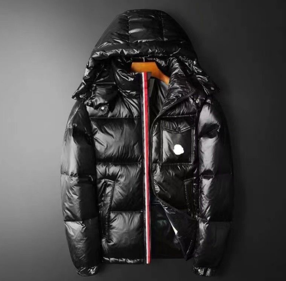 New men women winter hooded colorful stripe patched white duck down linner coats logo letter appliqued designer waterproof wind break jackets parkas