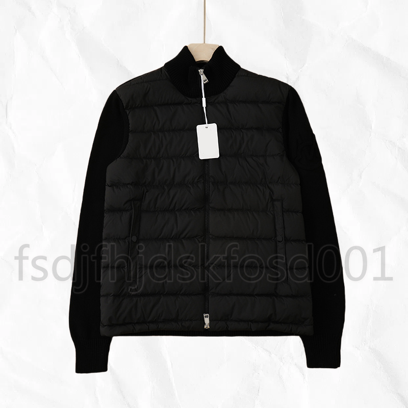 Designer Mens Down Parkas Men&#039;s Embroidered Badge Stand Collar Knitted Splice Sweater Lightweight Women NFC Down Jacket Sweater Casual Jacket F