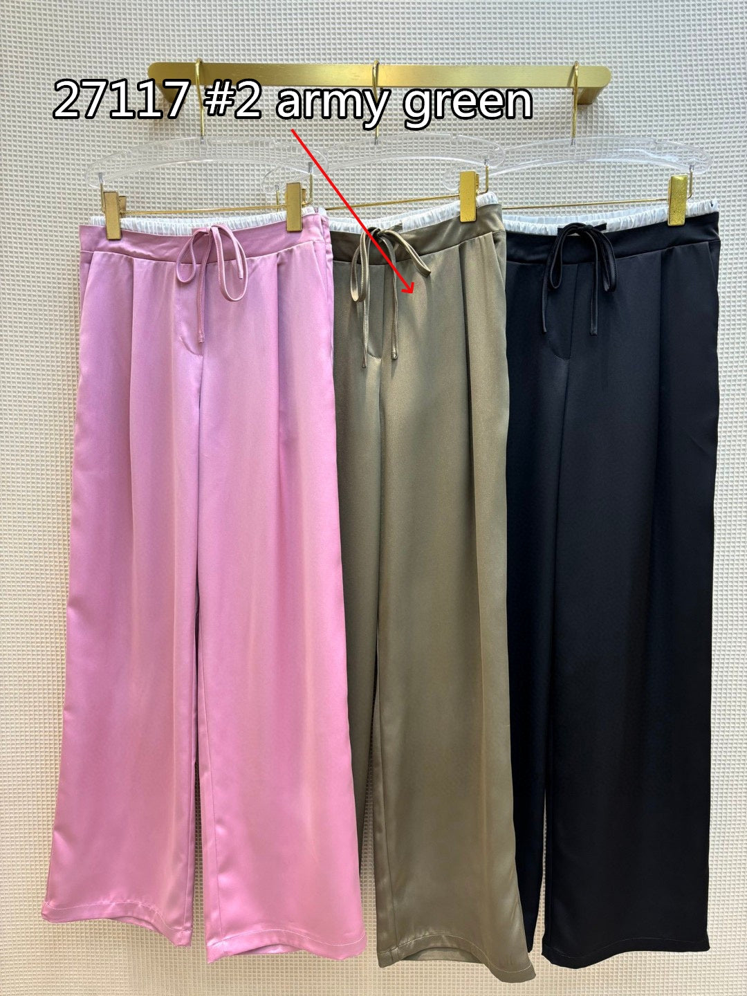 Vinegar acid fabric Pant Women Long Pants Casual Trouses Wide a letter Trouser