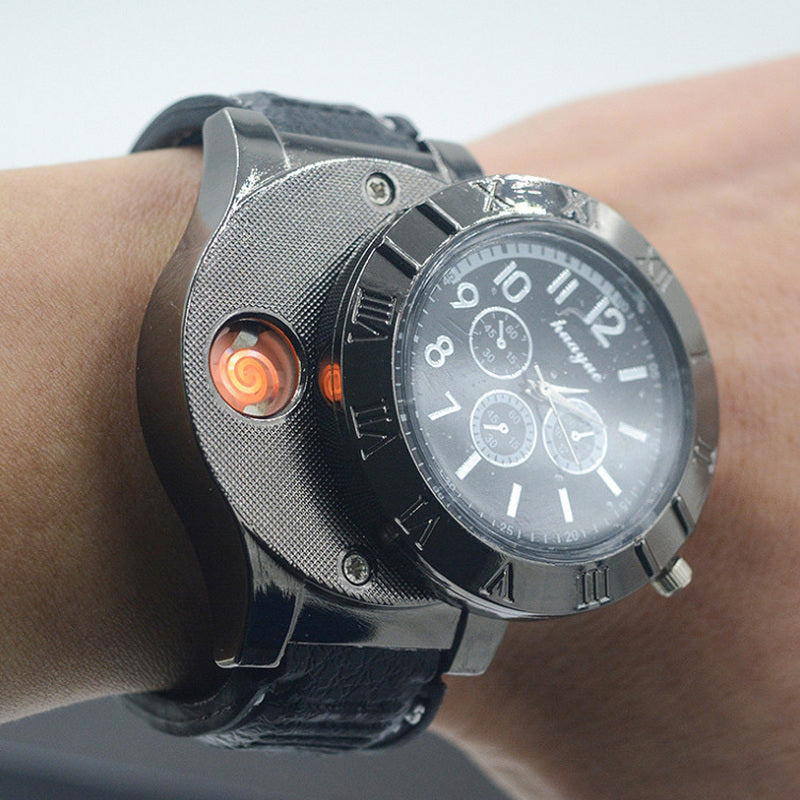 Creative Multifunctional Usb Rechargeable Burners Watch Electric Lighter Silent Windproof Cigarette Gadgets for Men Smoking Accessories