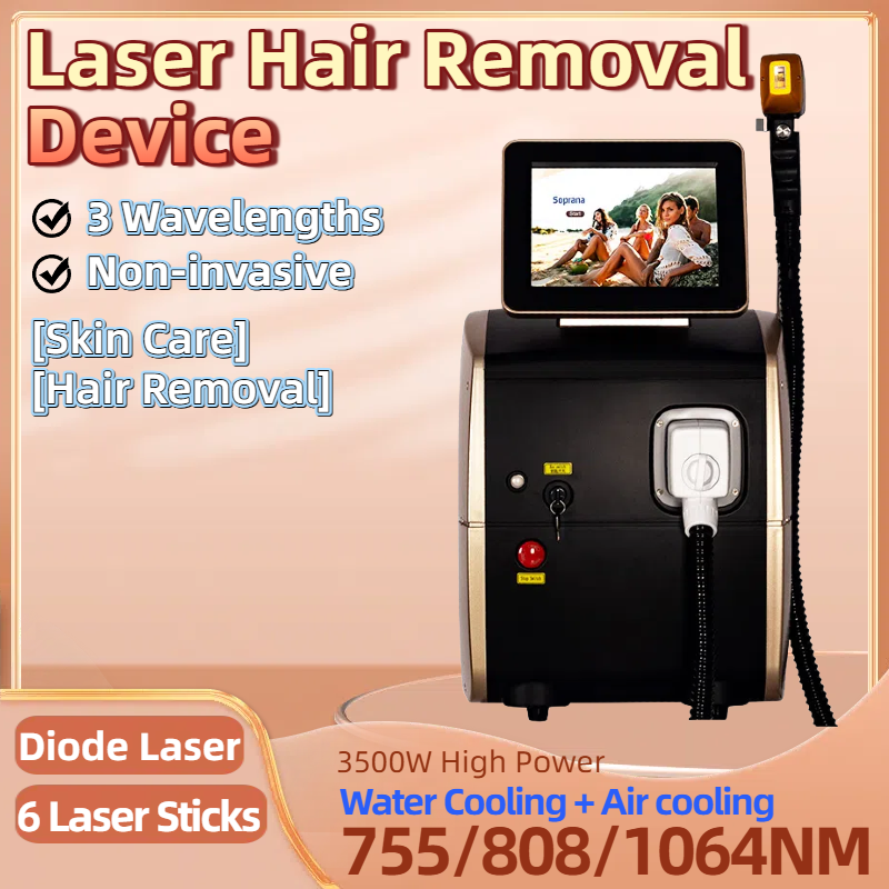 The Latest 808 Diode Hair Remover 3000W Professional Three-wavelength 755nm 808nm 1064nm Painless Hair Removal Efficient Permanent Hair Removal Lase