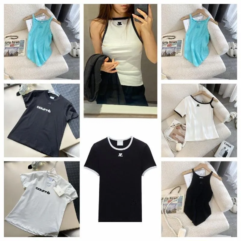 Women Tanks & Camis Anagram-embroidered cotton-blend tankTops Shorts Designer Cropped Yoga Suit Dress bra Vest Ladies solid Vintage T Shirt Femme To