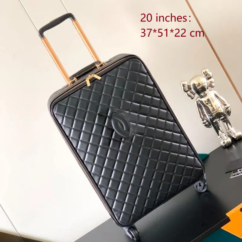 Designer Luggage Luxury Suitcase Genuine Leather Carry On Suitcase Fashion Texture Travel Wheel Large Capacity Luggage Zipper Chain Business Trip Ca