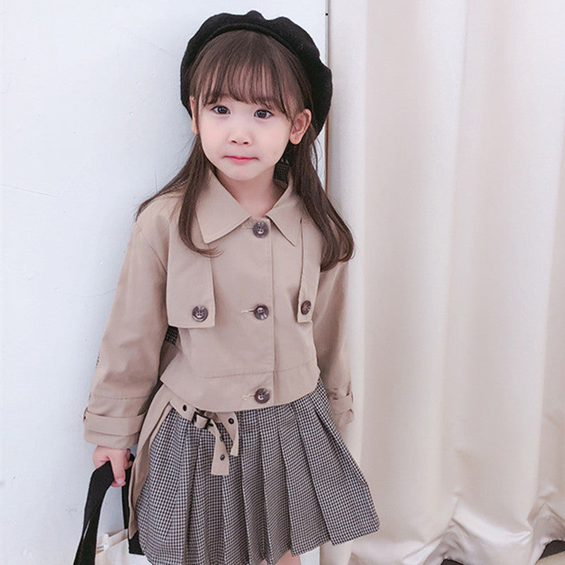Litter girls fall outfits 2021 kids autumn clothes set jacket_skirt 2pecs children long sleeve clothing set suits