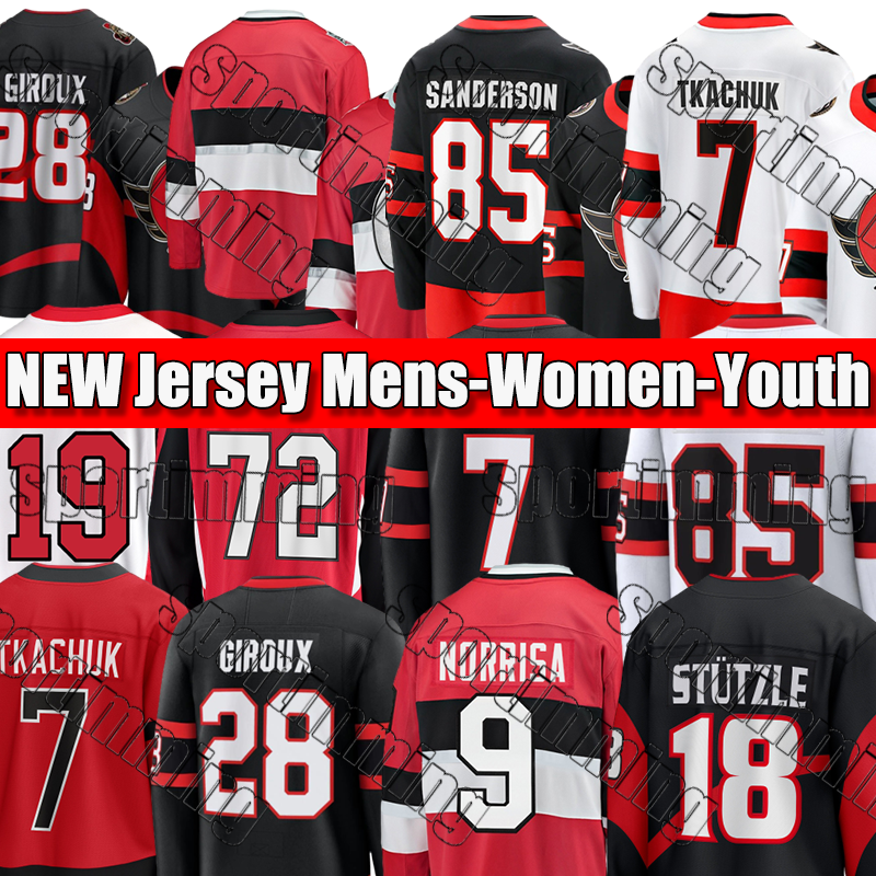 ottawas senator jersey #7 Tkachuk C #85 Sanderson #28 Giroux A hockey jersey #81 Gaudette #31 Forsberg