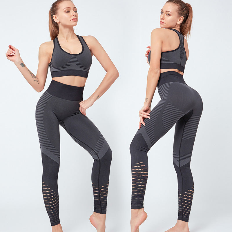 Gym Sports Piece Set Women Yoga Sets High Waist Sports Leggings Bra Gym Clothing Workout Set Sport Suit Women Active Wear