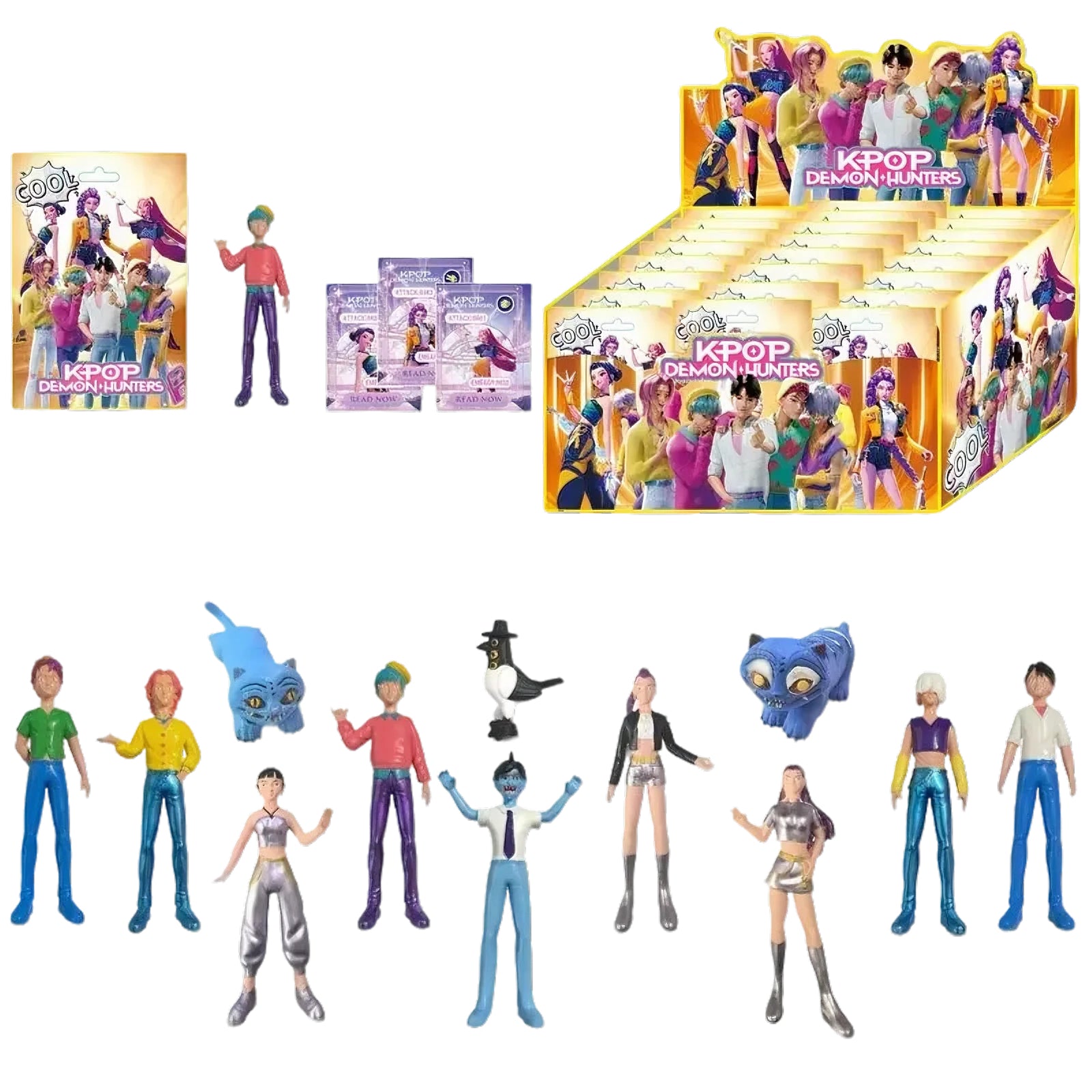 24Pcs-Set 2-4.5Inches Kpops Demons Hunters Mystery Blind Box Toys Anime Figure Derpys Tiger Doll Keychain Pendants Collectible Model Ornaments Gifts