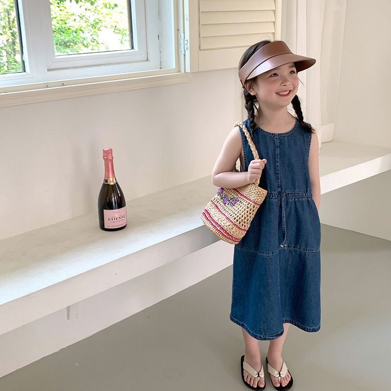 D101 Children&#039;s dress Korean summer new girl vest dress Western style baby sleeveless dress soft suspender skirt