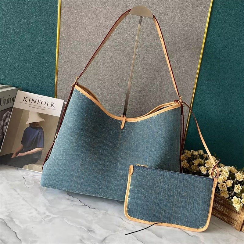 (go off picture not the description) 10A Mirror Premium Buckle Bag Women&#039;s Leather Crossbody Bags Denim Shoulder Bags