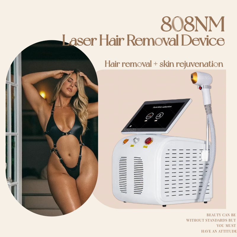 Portable 808 755 Alexandrite Device 3 Waves Permanent Professional Diode Ice Titanium Laser Body Hair Removal Machine Painless And Non-traumatic CE-