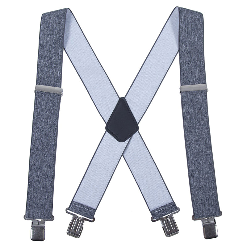 Outdoor Suspenders Men X-Shape Suspenders 50mm Width Casual Belt Elastic 4 Clip-on Adjustable Work Pants Braces 47.2inch