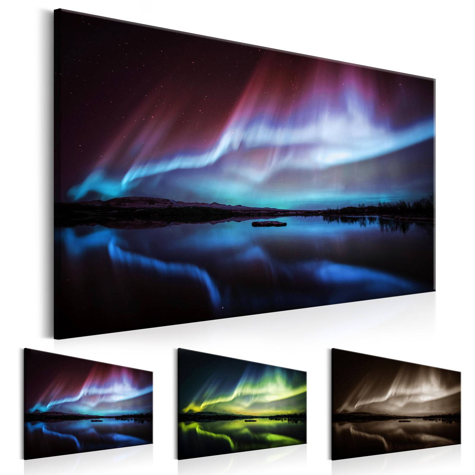 Unframed Modern Wall Decor HD Printed Aurora Borealis Painting on Canvas Home Decoration Print Poster Picture for Living Room