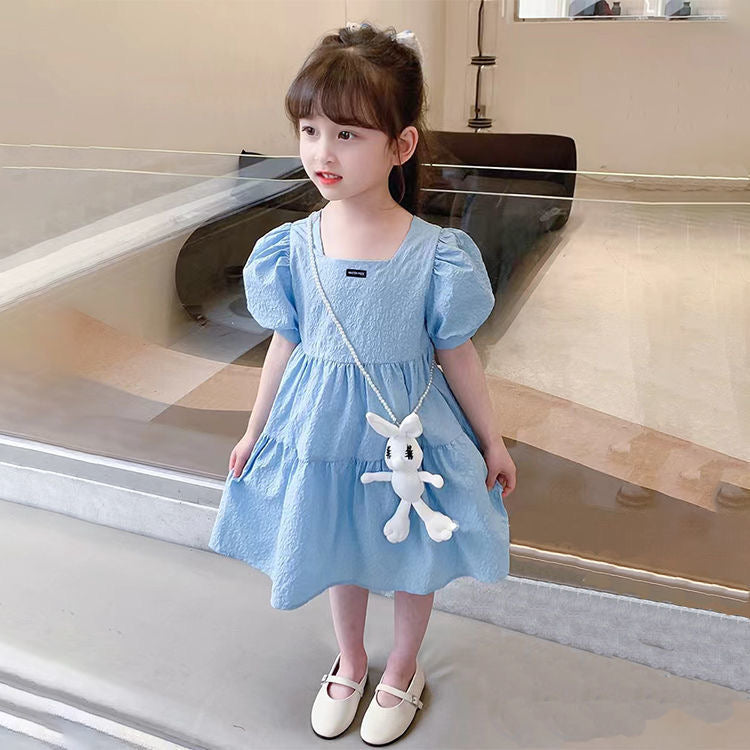 D181 Girls summer temperament dress princess style baby girl Western clothes little girl casual skirt summer French style