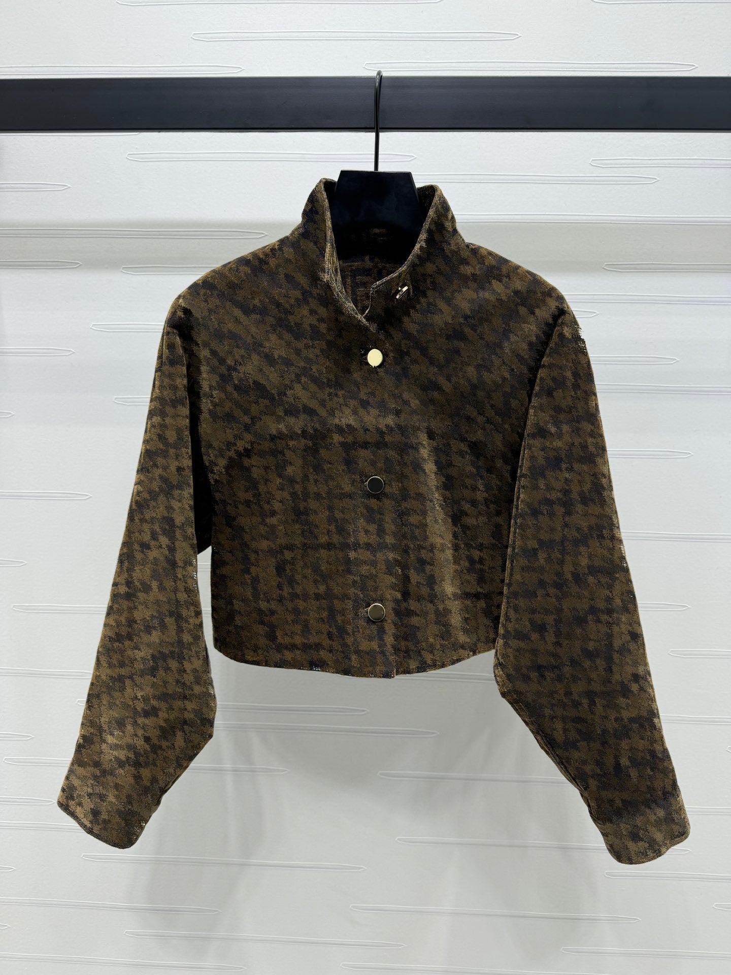 Women&#039;s Jackets Designer 2024 Autumn Winter New Fashion Letter Pattern Stand Collar Single Breasted Jacket Women Long Sleeve Pockets Loose Retr