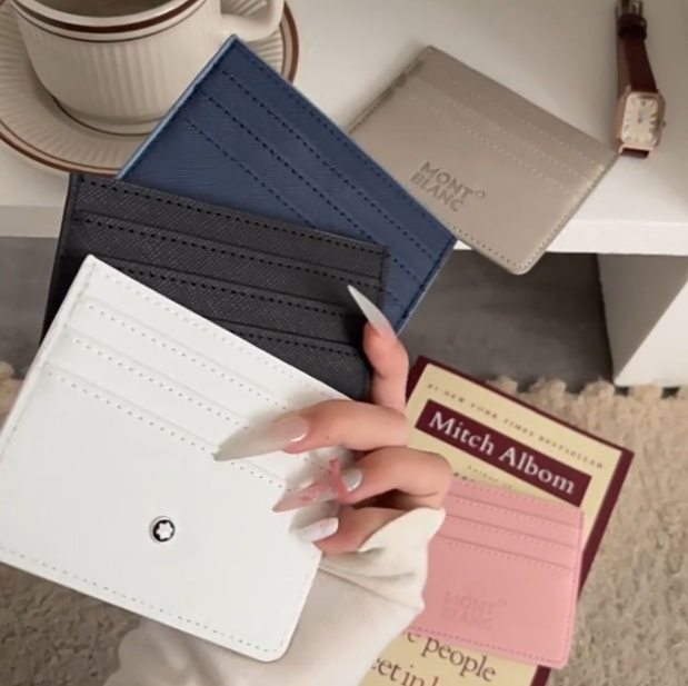 Hexagonal White Star Card Holder MB Mini wallets charm Black Small leather bags Designer Keychains pouch Montblances coin purse Designer Bag Charm W