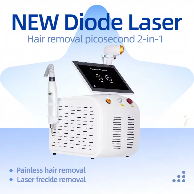 2 In 1 Professional Picosecond Laser 3 Wavelength Diode Laser Hair Removal 755NM 808NM 1064NM Tattoo Removal Pigment Removal