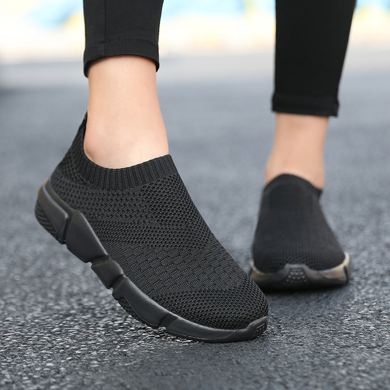 Sneakers Women Shoes Knitting Sock Sneakers Women Slip On Flat Laides Walking Shoes Woman Loafers Flats Tenis Famela Plus Size1