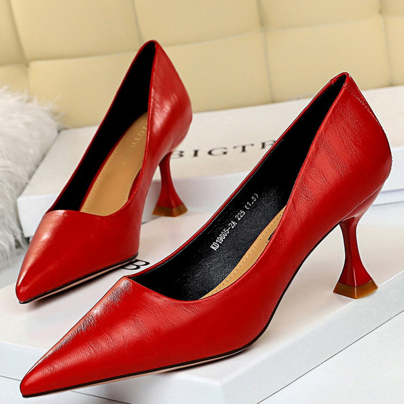 2021 Shoes Pu Leather Woman Pumps Kitten Heels Women Office Shoes Fashion Women Heels Comfort Women Shoes Black Heeled Shoes1