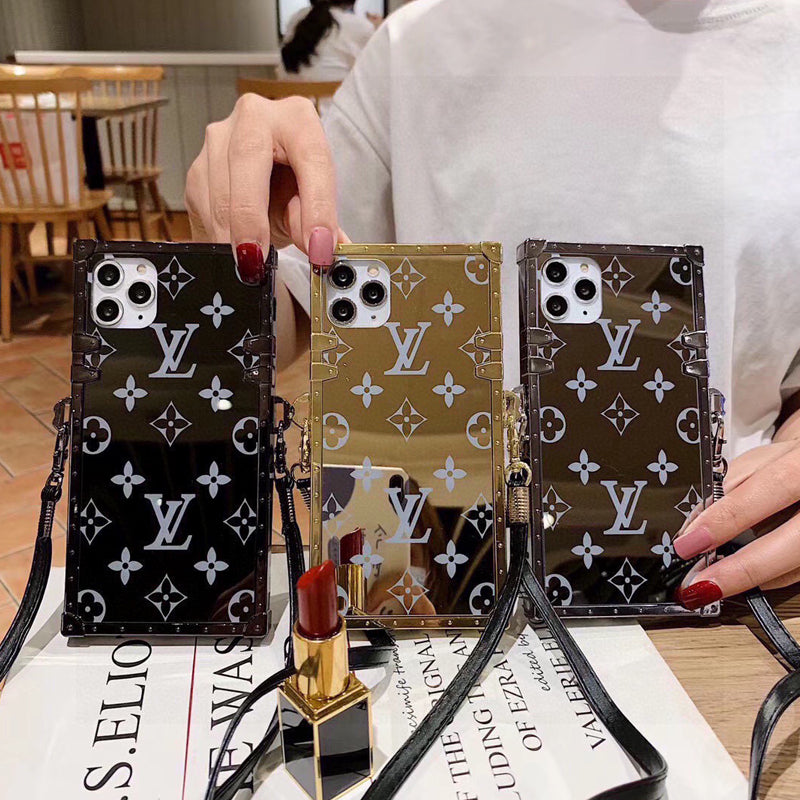 Dupe LV Classic Phone Cases with Metal Bumper Louis Vuitton Case In Gift Retail Box Fashion Mirror Shell for iPhone 12 12 pro max iph 11 Y0104