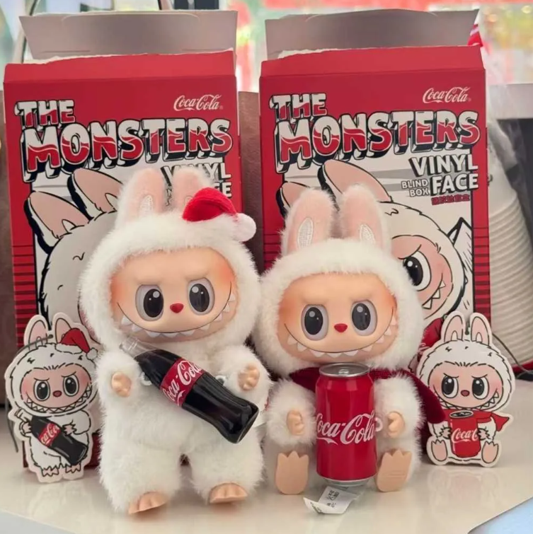 V1 Bubble Mart Cola Doll Labubu Blind Box Vinyl Faced Macaron First Generation Plush Toy factory online sale