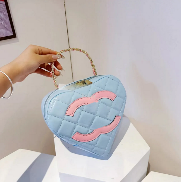 Women&#039;s Bag Retro Bag Mirror Quality Core Pink Heart Handbag Girl Purse Designer Clutch Bag Box k1