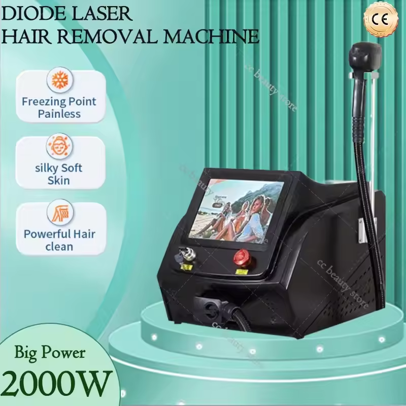Diode Laser Hair Removal Machine Alexandrit Skin Rejuvenation Ice Permanent Device Cooling Head Painless Epilator