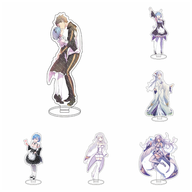 Keychains Anime Re:Life In A Different World From Zero Rem Servant Girl Ver Acrylic Figure Stand Model Plate Desk Decor CollectibleÂ 