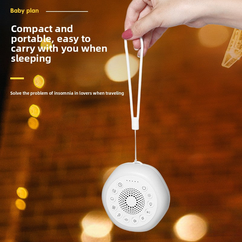 Portable Baby Soother White Noise Sleep Aid - Suitable for Infants & Toddlers - Sleep Instrument with 7-Color Night Light, Multiple Natural Sounds &