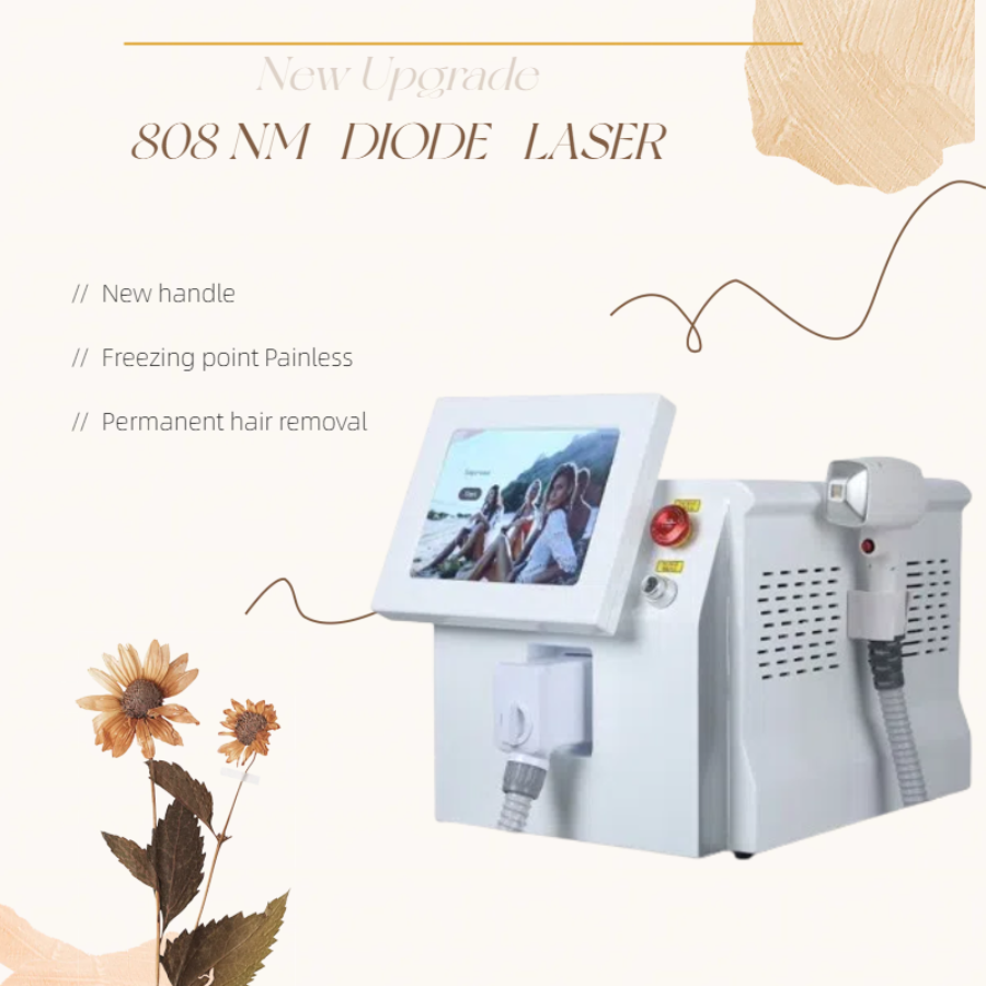 808nm Diode Hair Removal Machine Alexandrit Permanent Removal Cooling Head Painless Epilator 808nm 755nm 1064nm 3 wavelength