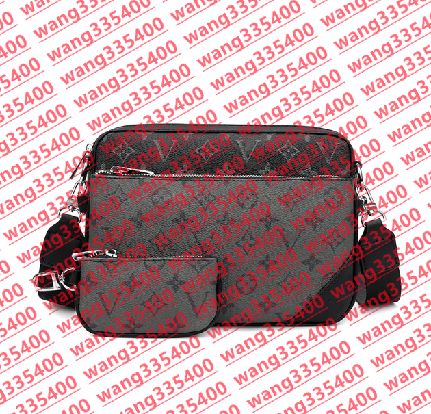 Men Leather TRIO Messenger Bags Luxury Shoulder belt Make up Bag Designer Handbag Tote Man&#039;s bags