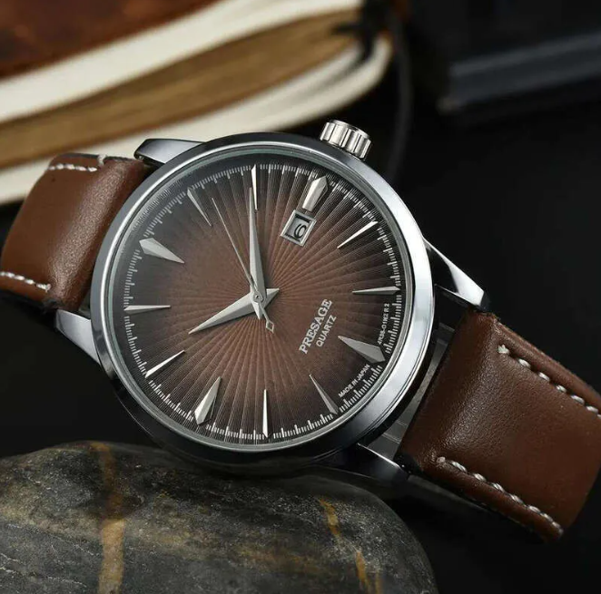 Casual seikos mens watches japan quartz movement watch presage splash waterproof gift wristwatch leather strap auto date battery analog clock Montre