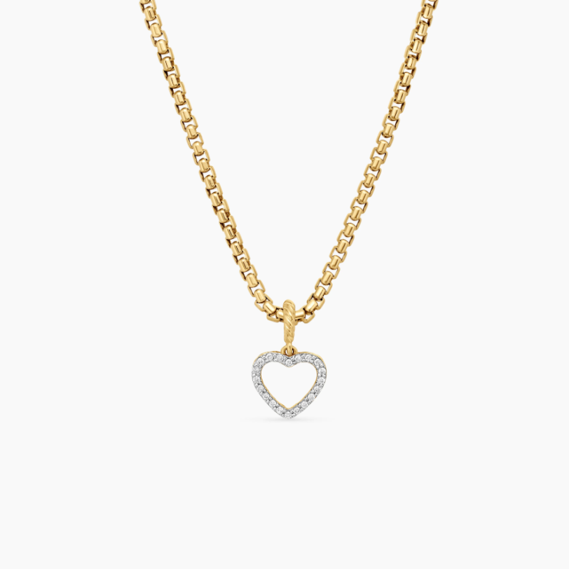 DY New 11mm hollowed-out heart-shaped diamond necklace is of high quality, fashionable and classic, suitable for daily wear