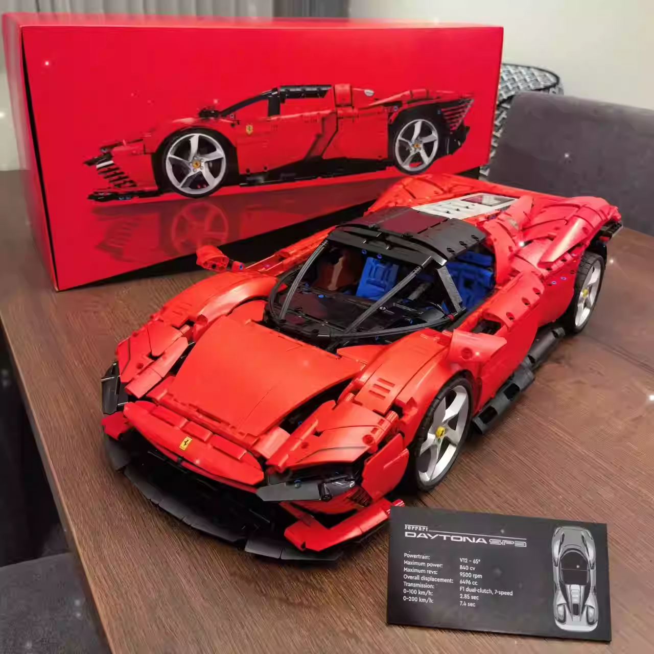 Top quality 59cm Ferrar1 SP3 Sports Car building blocks Set - High Difficulty Puzzle for Adults Perfect Gift Choice sports car Model