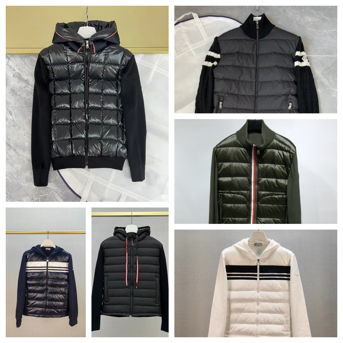 Designer mens puffer jacket Down Men&#039;s vest Embroidered Stand Collar Knitted Splice Sweater Down puff Jacket Sweater Casual puffer Coat
