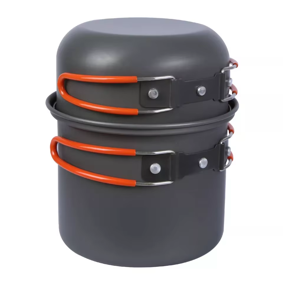 Outdoor Backpacking Aluminum Camping Cookware 1-2 Person Camping Picnic Pot Set