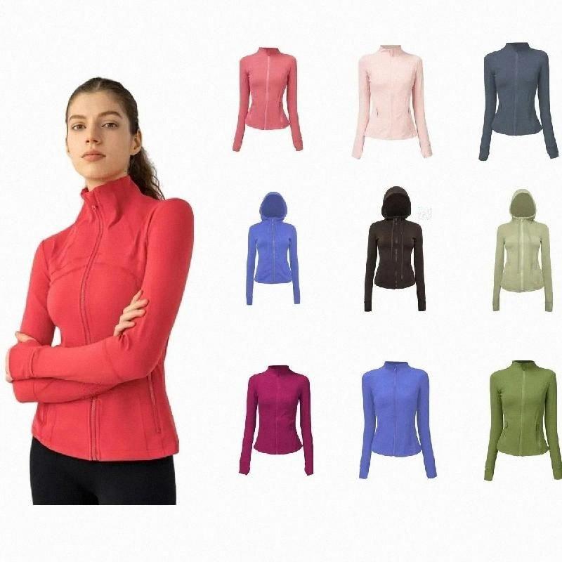 Designer Jacket, Defined Fit Jacket, Yoga & Fitness Attire, Women&#039;s Slim Sports Jacket, Stand-Up Collar, Zippered Long Sleeve, Tight Yoga Shirt