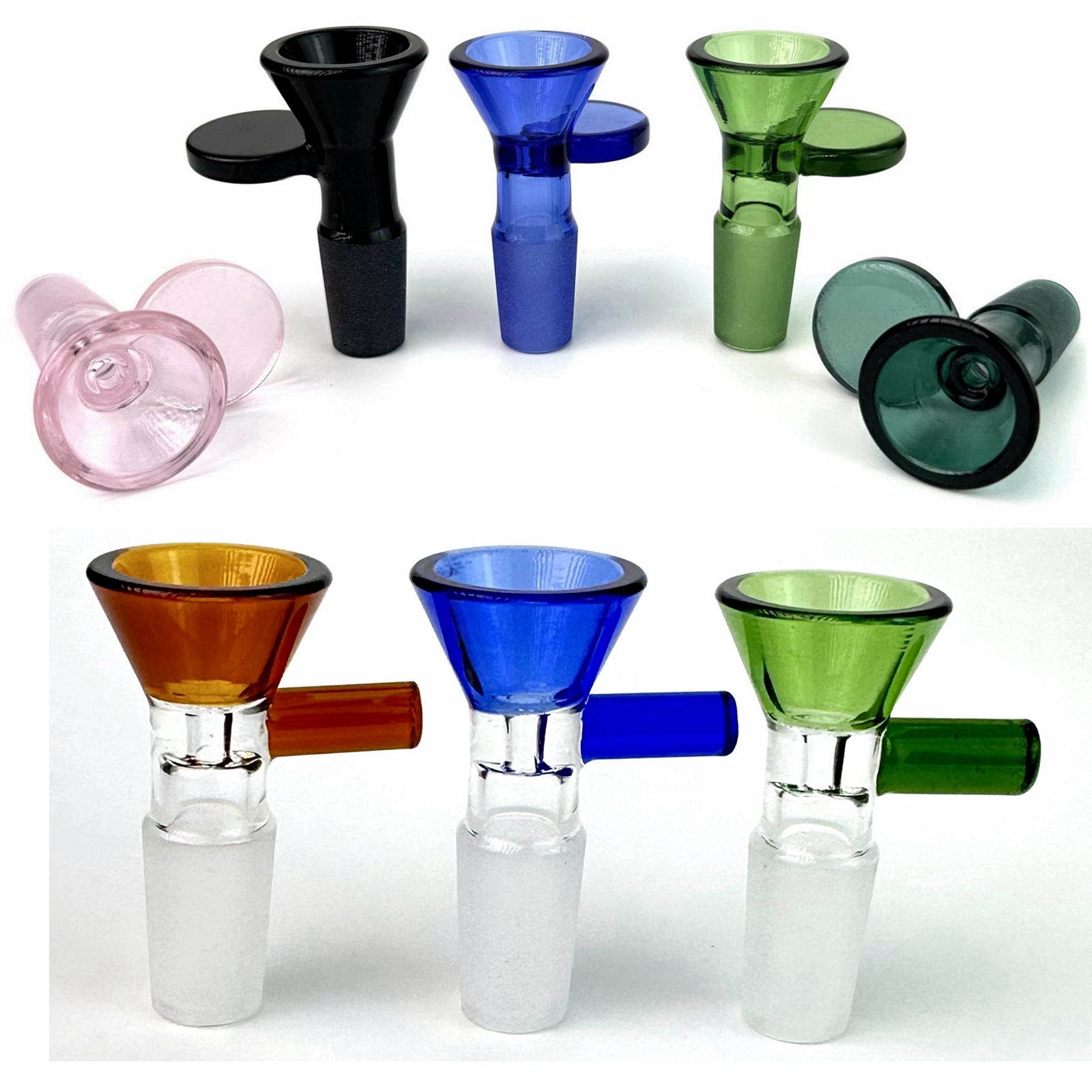 Funnel Thick Glass Bowl For Hookah 14mm 18mm Male Joint Colour Funnel Slide Bowls Smoking Piece Tool For Tobacco Bong Oil Dab Rig Burning Water Pipe