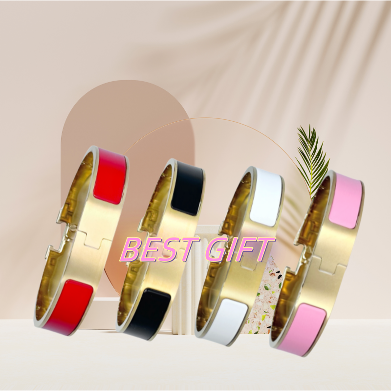Luxury Jewellery bracelet designer Classic Letter Bracelet Couple&#039;s jewlery designer for women 18k Gold Rose Gold Silver Tri-Colour Bangle 12mm