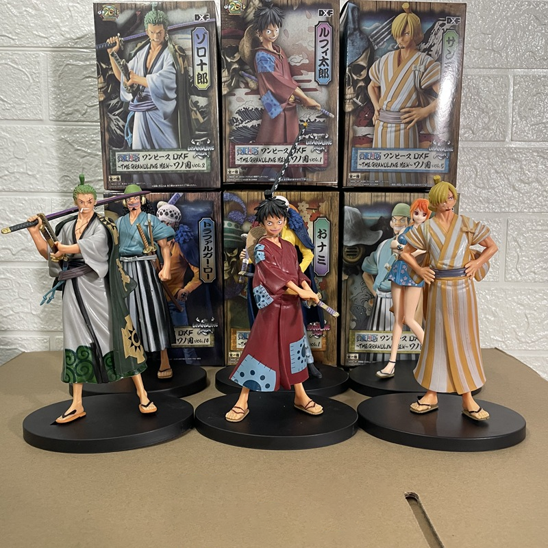 Novelty Games Anime One Piece Action Figure Toy Luffy Zoro Sanji Usopp Nami Kimono Statue Toys Figurines Christmas Gift For Children