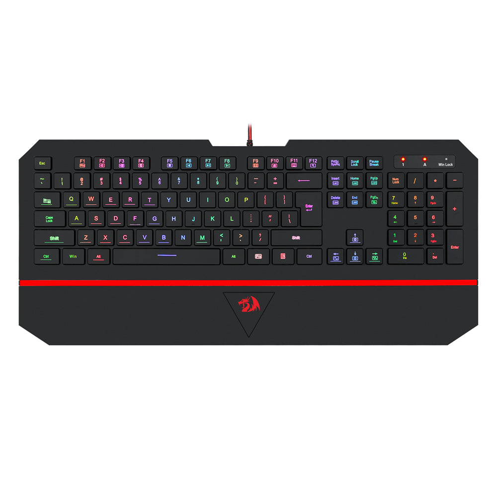 n K502 RGB Gaming Keyboard RGB LED Backlit Illuminated 104 Key Silent Keyboard with Wrist Rest for Windows PC Games