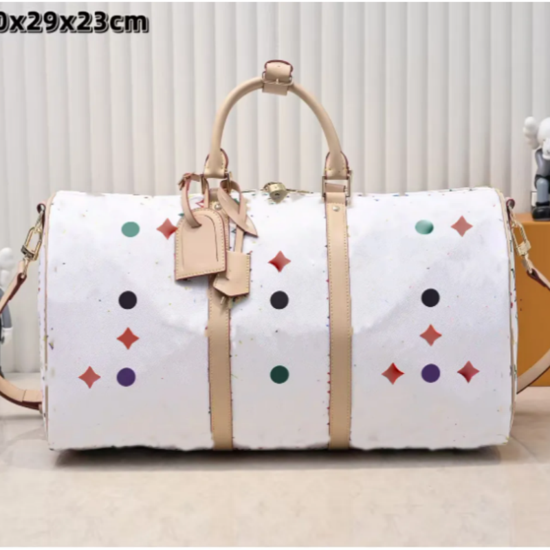 men travel bag Keepall leather takashi murakami handbag fasahion cherry blossoms designer genuine leather tote colorful duffel bag composite women p