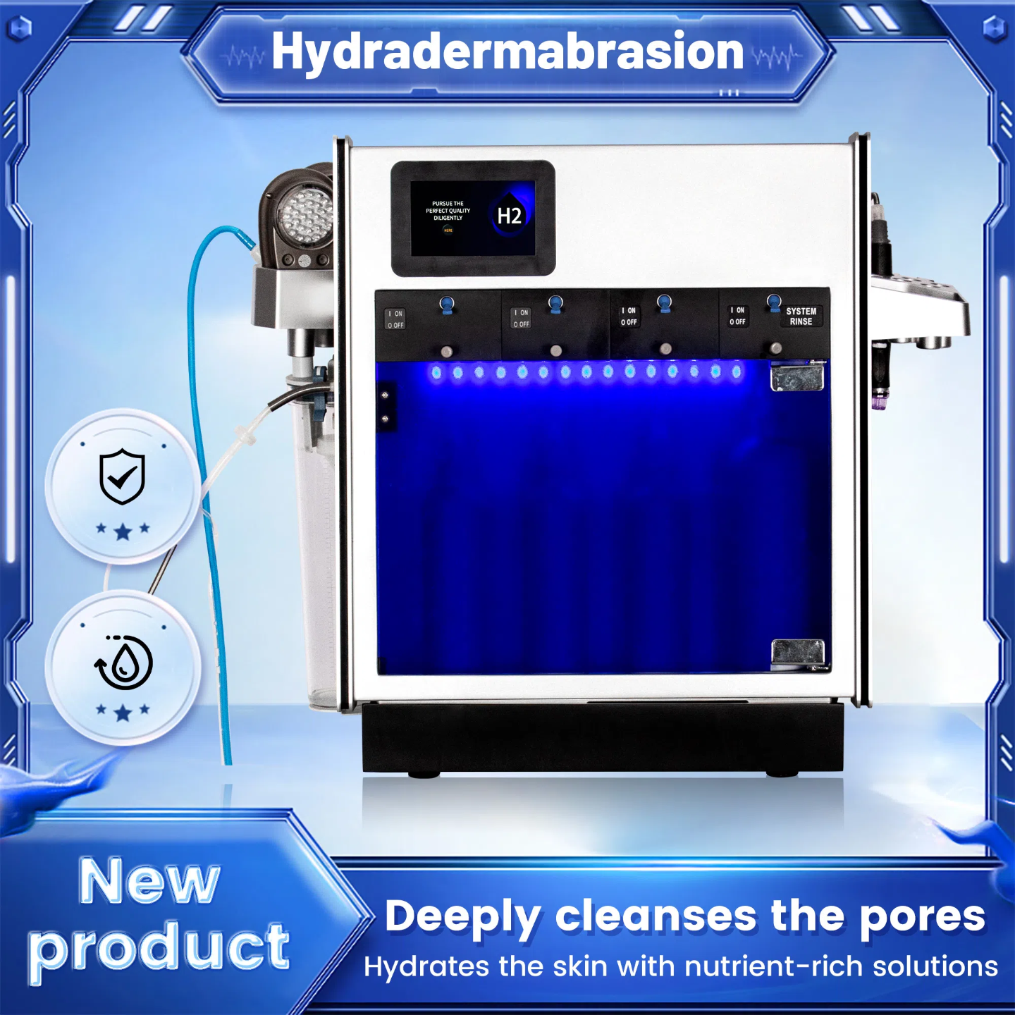 Multifunction Oxygen Hydra Dermabrasion Skin Care Machine Facial Cleaning Rejuvenation Remove Blackhead Face Lifting CE-ROHS