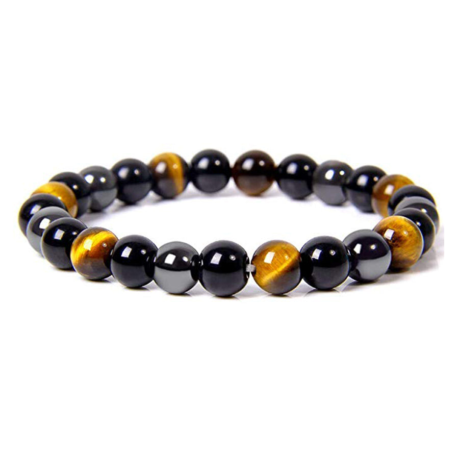 Natural Tiger Eye Obsidian Hematite Beads Bracelets Men Magnetic Health Protection Balance Bracelets Women Healing Soul Jewelry