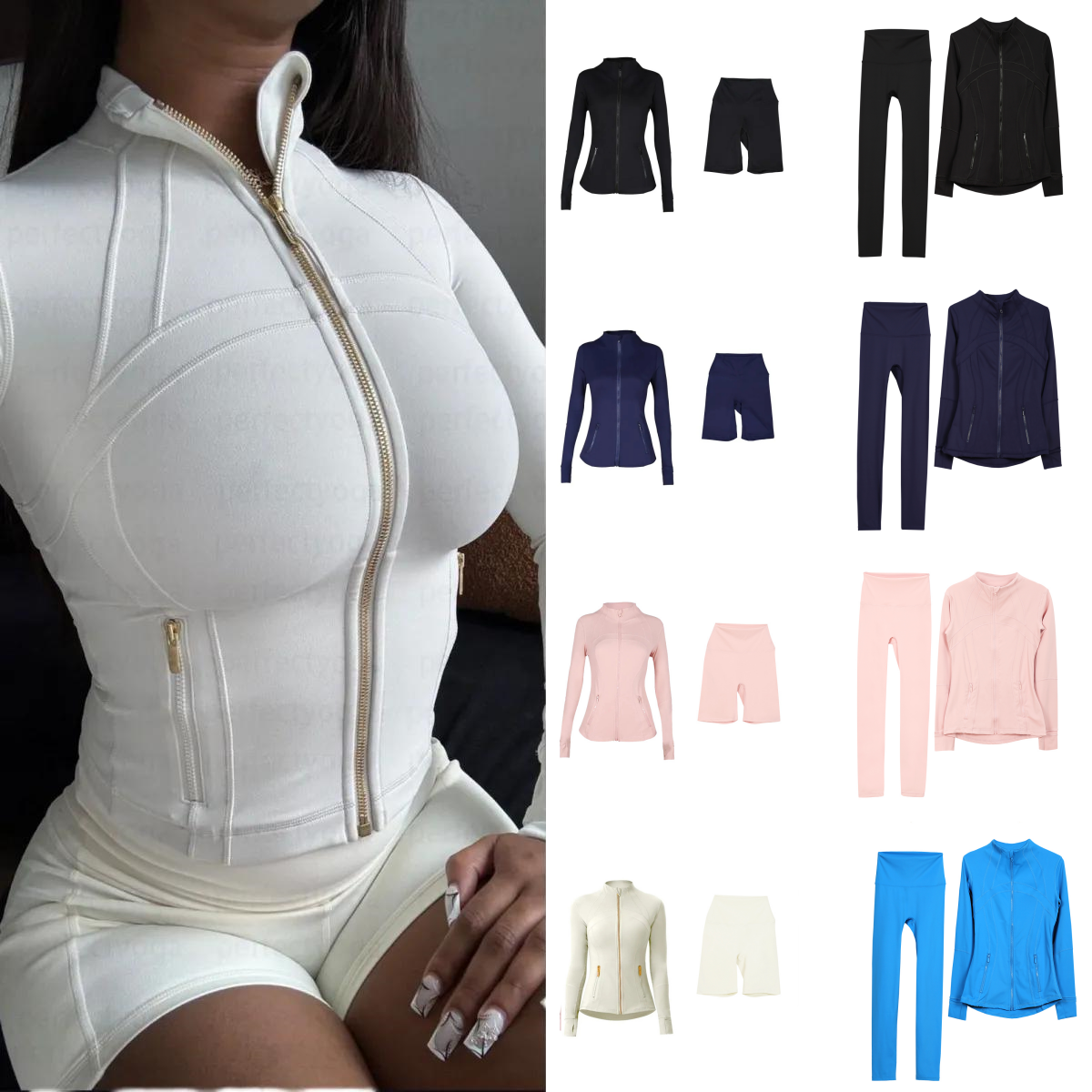 2026 10A Yoga Define Sets Fitnessjackets Soft High Waist Elastic Sportswear Outfits Pants Comfortable Running Workout Tracksuit luluity lemonion set