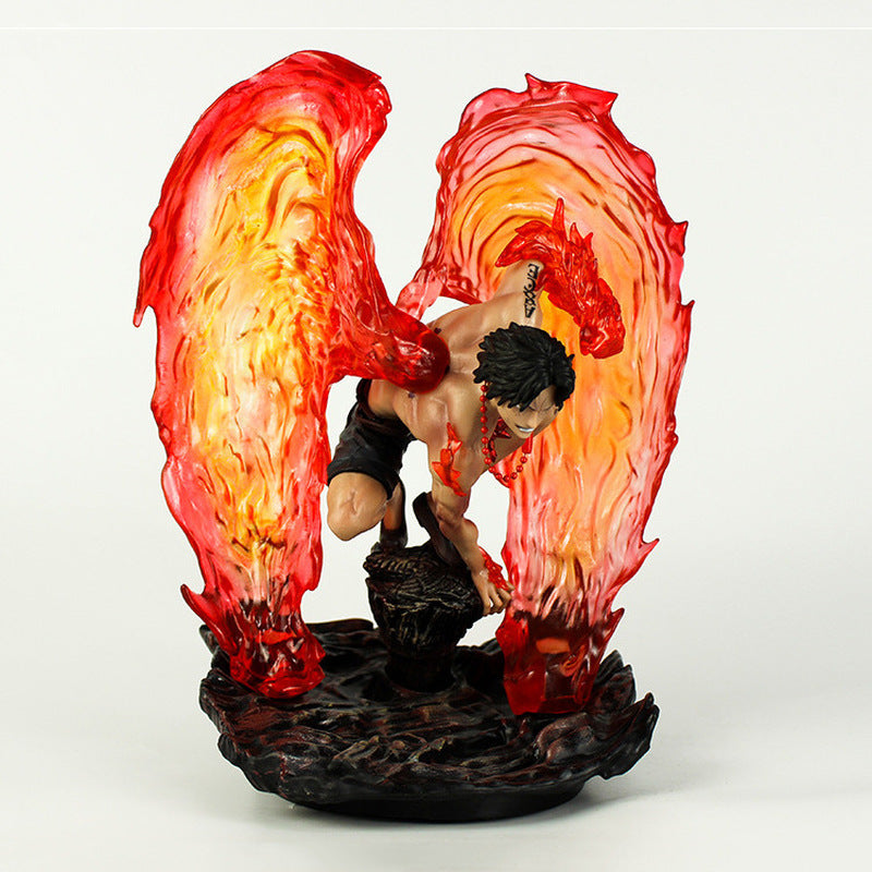 Novelty Games Anime One Piece Ace Reborn Action Figure Toys 28cm Pvc Statue Christmas Birthday Gift Toy Figurines For Children Doll